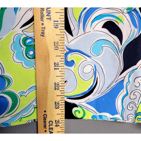 Courtenay Skirt Womens 18W Blue Green Paisley A-Line Cotton Stretch Side Zip - Picture 9 of 11